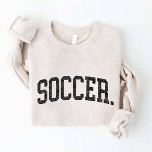 NWT Soft and Cozy Bestselling Fleece Lined Fan Sweatshirt - Green, Tan, Ivory